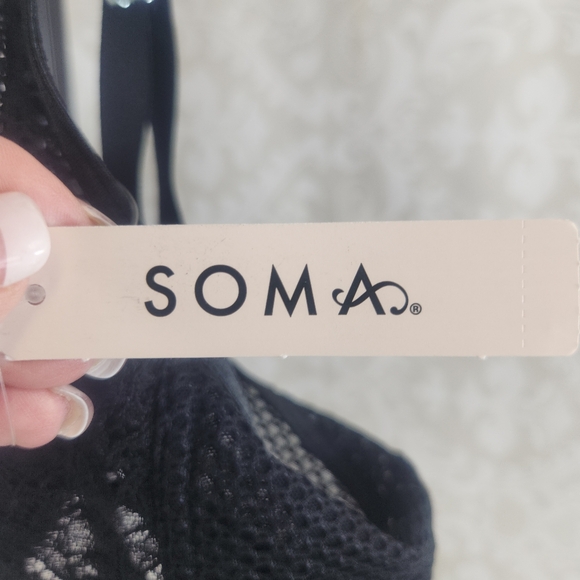 NWT Soma Black Mixed Media Lace Bralette Size XXL - Picture 3 of 4